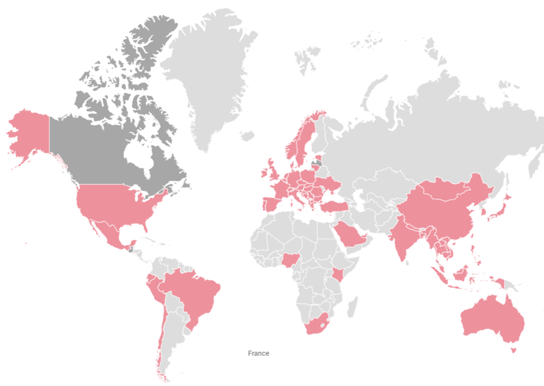 Carte ETL international